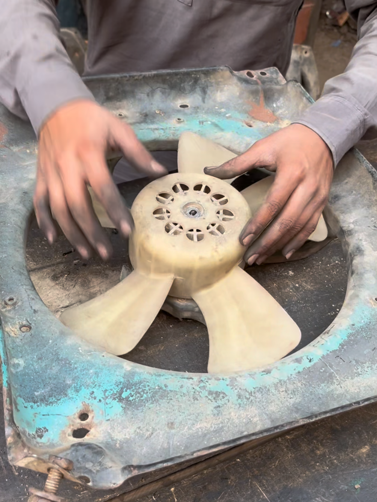 Radiator Cooling Fan Restoration Process 