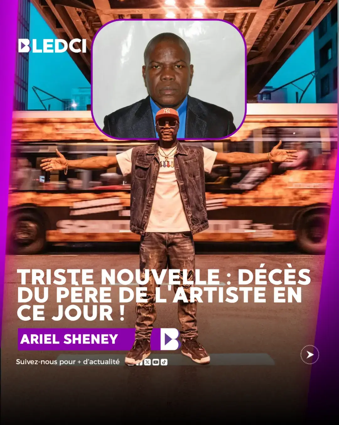 Double peine pour Ariel Sheney 💔 Quelques jours seulement après avoir perdu sa compagne Nadiya Sabeh, l’artiste est à nouveau frappé par un terrible drame : le décès de son père, survenu ce jour. Une épreuve bouleversante pour le chanteur, déjà affaibli par le deuil. En ces temps particulièrement sombres, toutes nos pensées vont à lui et à sa famille. Courage à Ariel Sheney dans cette traversée douloureuse. 🕊️ #arielsheney #bledci #fpy #tiktokcotedivoire🇨🇮 