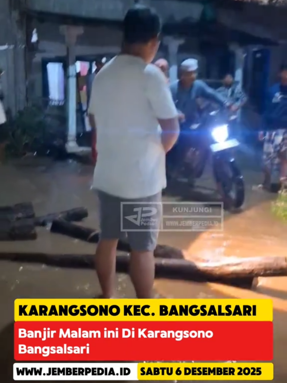 Banjir Malam ini Di Karangsono Bangsalsari #banjir #jemberbanjir #karangsono #bangsalsari #jember 