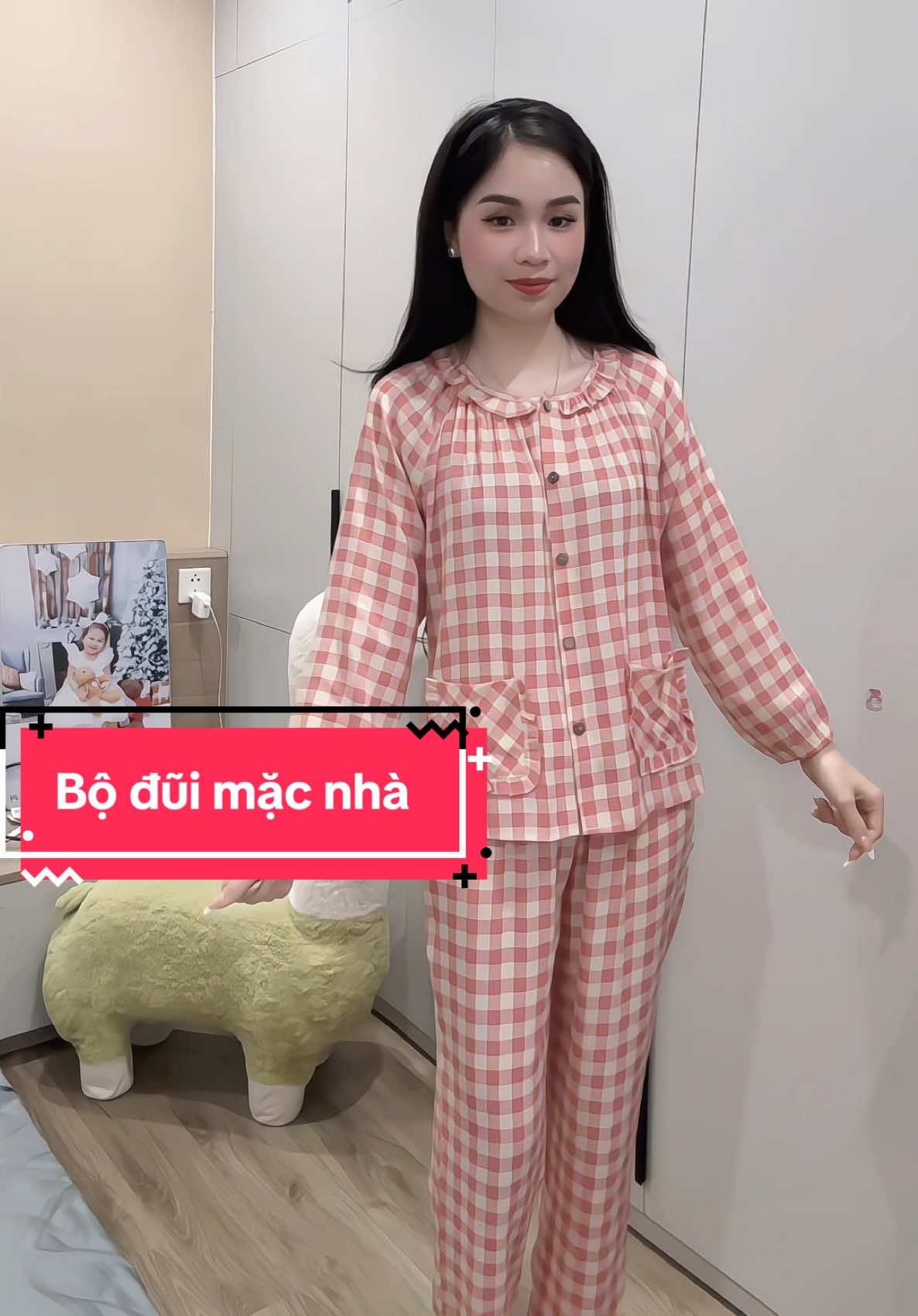 Bộ đũi kẻ mặc nhà giá đang được ưu đãi miễn ship tận nhà #hienle #bomacnha 