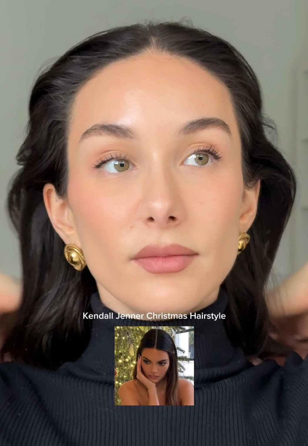 Kendall Jenner Christmas Hairstyle 🎄✨ trying Kendall’s Christmas Eve hairstyle on my short hair - perfect for any festive parties or events you have this holiday season  Products: @Kérastase elixir ultime hair oil @ghd chronos hair straightener @Living Proof, Inc. flex hairspray Kérastase gloss absolu glaze drops #hair #hairtok #hairtutorial #hairtok #hairhack 