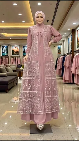 Davina Dress Bahan Ceruty Babydoll Mix Brukat Bling Bling Outer Kondangan Elegan Simple Terbaru untuk Penampilan Mewah Anda #dress #dresscantik #dresslebaran #ootdfashion #trending 