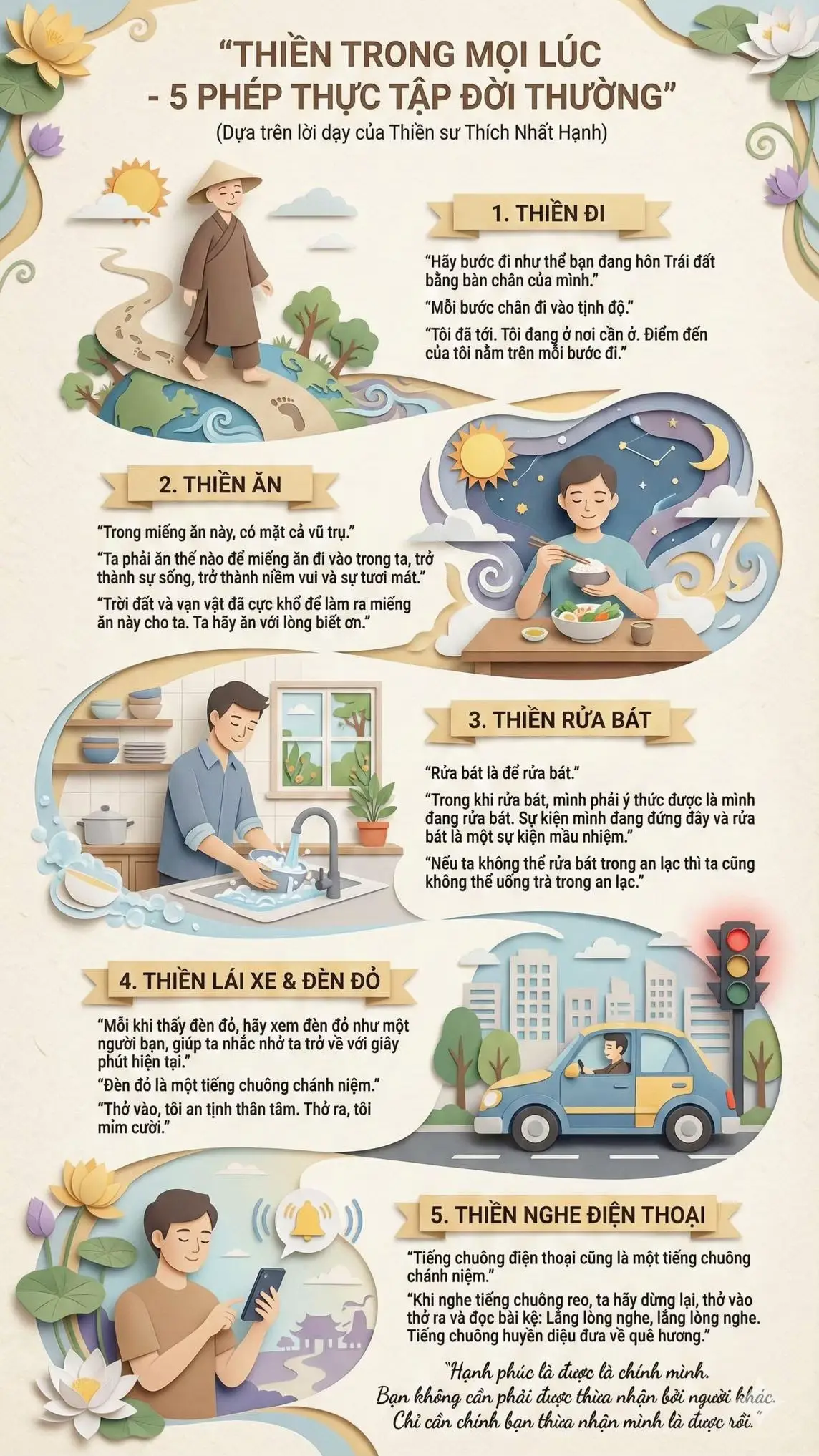 Thiền mọi lúc - 5 phép thực tập đời thường