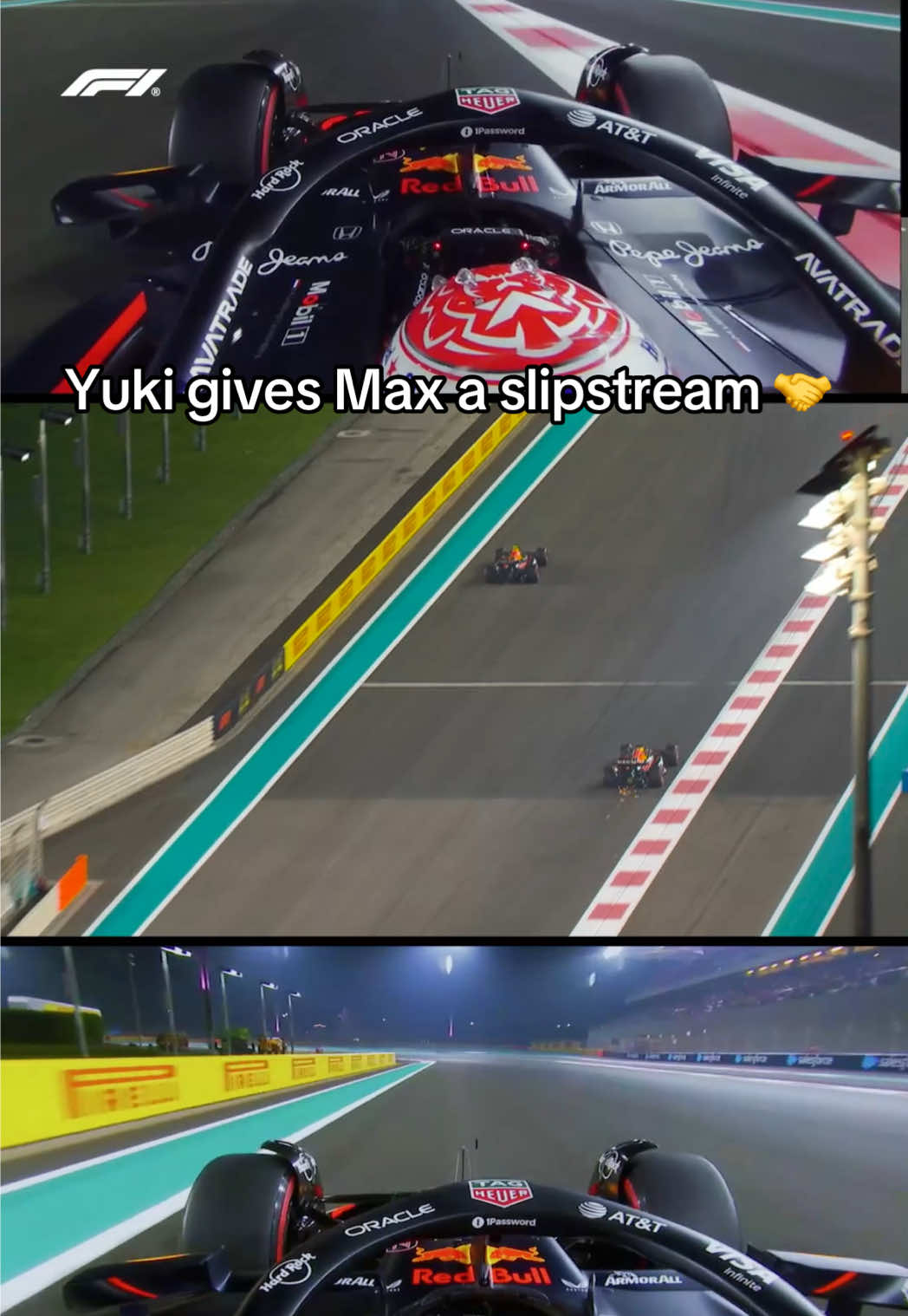 mega teamwork from yuki 💙 #f1 #abudhabigp #yukitsunoda #maxverstappen #redbullracing 