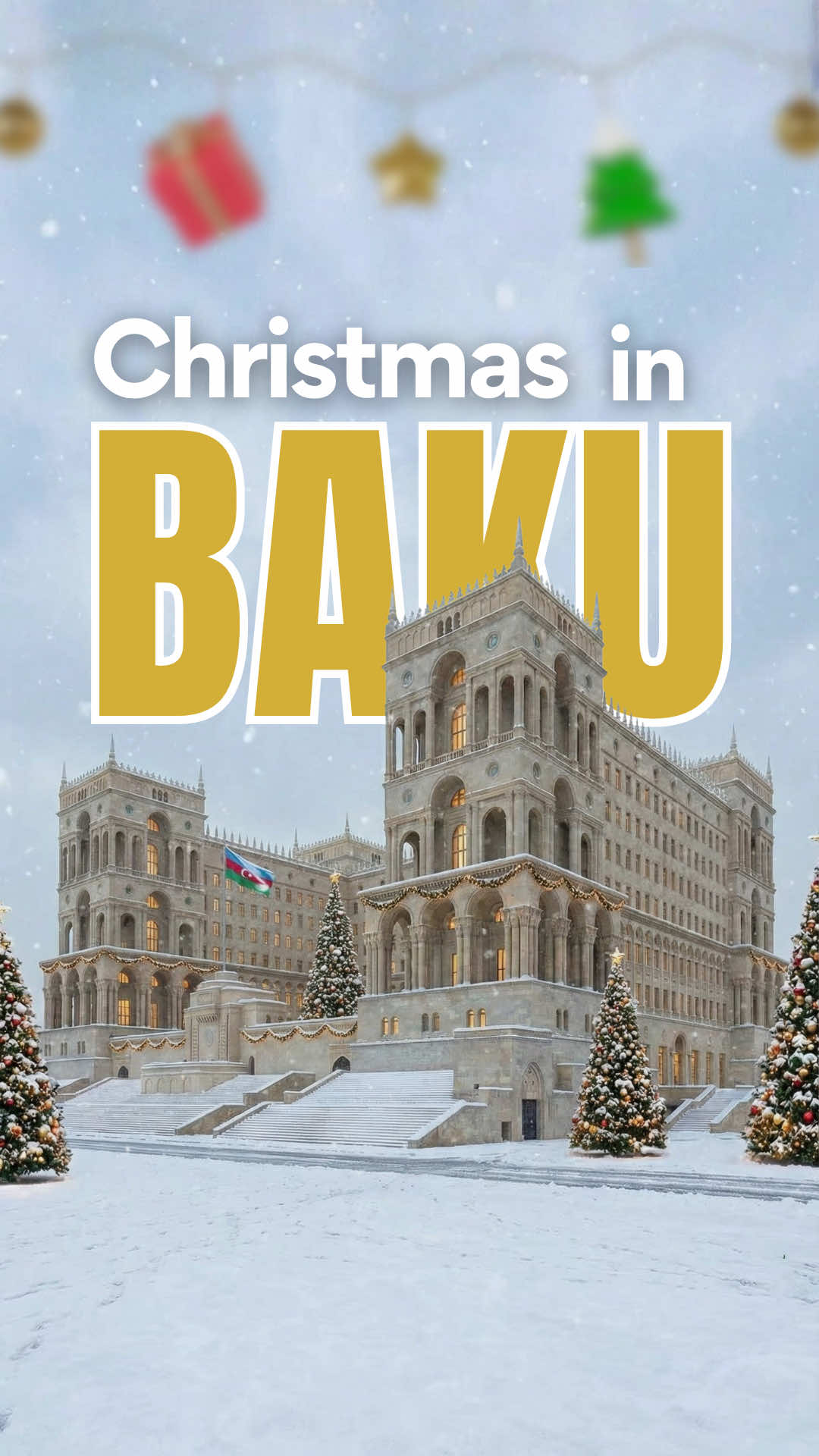 Hər dekabrda Bakıdan gözlədiyimiz mənzərə ❄️🎄 #baku #christmas #christmastree🎄 #snowfall❄️ #gemini     