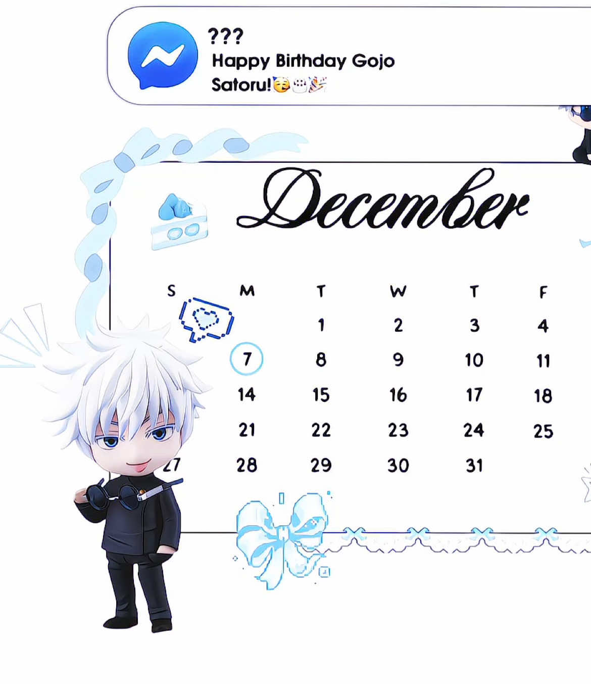 HAPPY BIRTHDAY GOJO SATORU 🎉🎂 [ 7/12 ] || id : qtw.viss || #gojousatoru #gojo #jujutsukaisen #fyp 