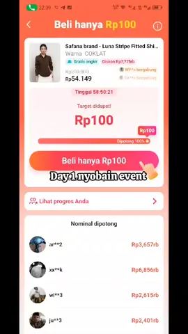Day 1 nyobain co harga 100. Rugii gasi klo belum di coba tiktok lagi gacorr nii event habis habisan😋 #Event #fyppp #gacor #promohabishabisan 