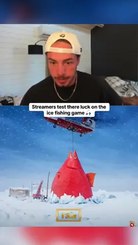 Streamers test there luck on the ice fishing game 🎣 #kickstreaming 
