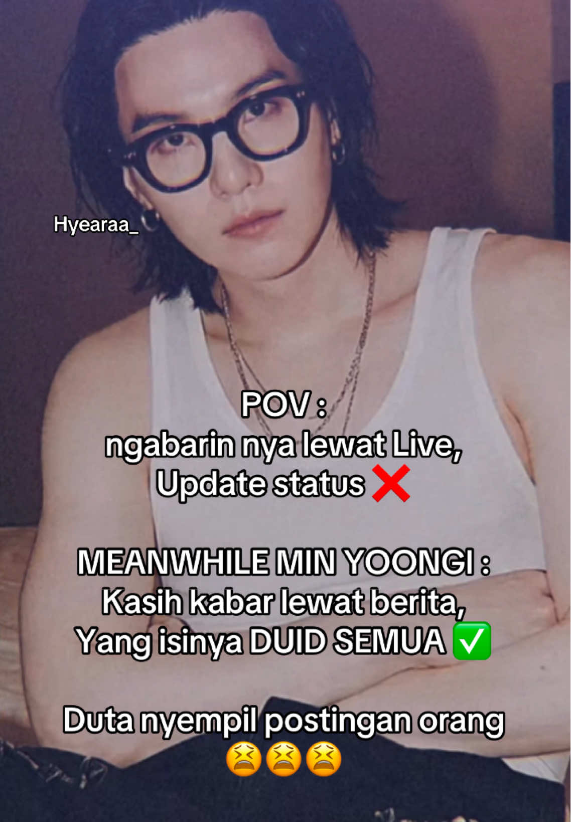 NGASIH KABAR LEWAT LIVE ❌ NGASIH KABAR LEWAT BERITA YANG ISINYA DUID SEMUA ✅ #yoongi #minyoongi #bts #army #bts_official_bighit  