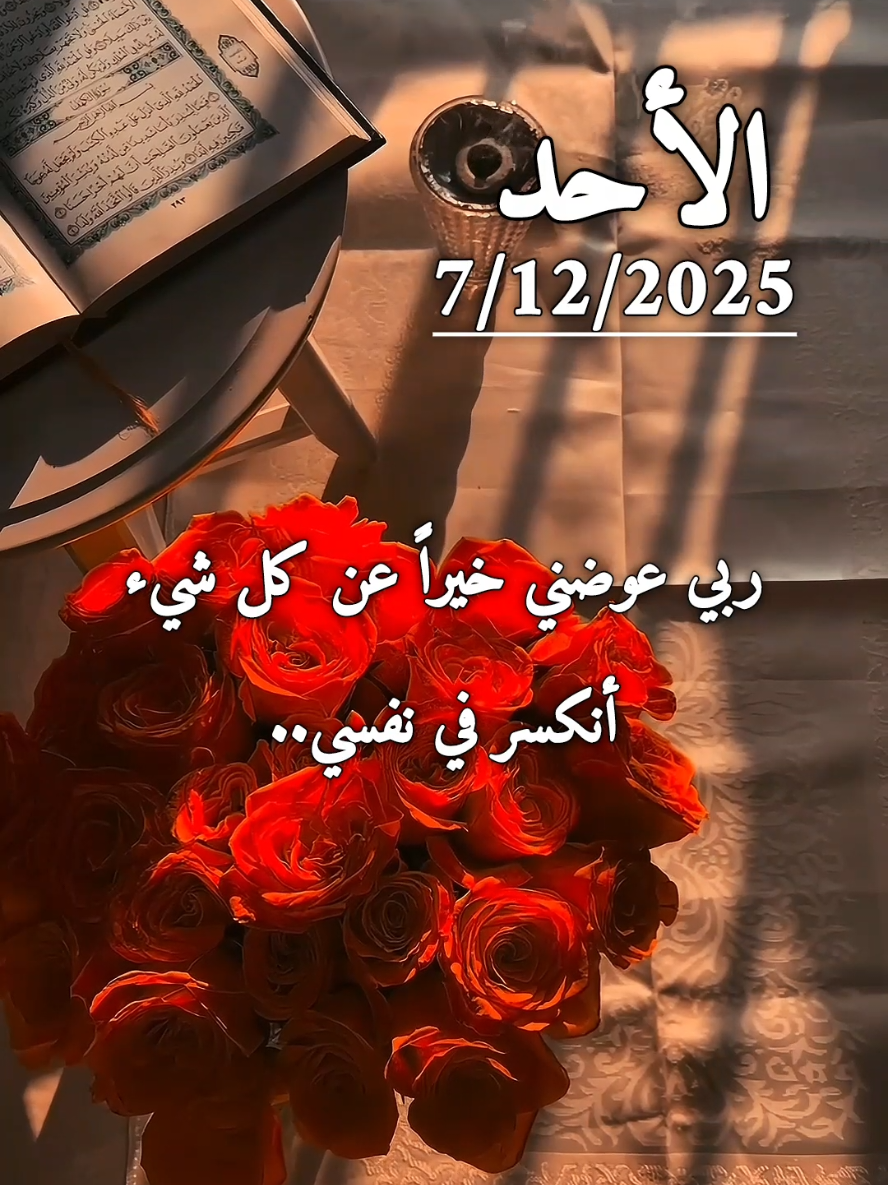 دعاء يوم الاحد7/12/2025 ربي عوضني خيراً عن كل شيء أنكسر في نفسي.. 🤲🌹🤍 #دعاء #يوم #الاحد #دعاء_يوم_الاحد #اللهم_امين_يارب_العالمين 