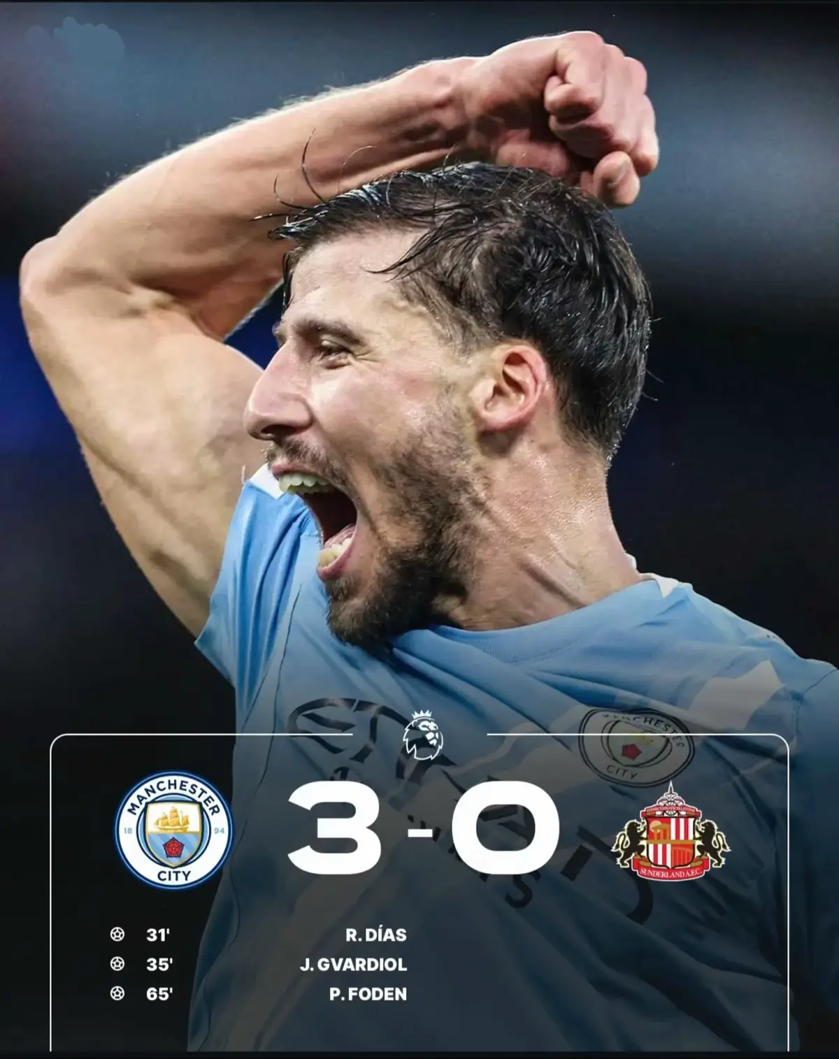 FT⏰: Manchester City 3 - 0 Sunderland #manchestercity #sunderland #epl 