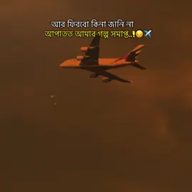 আর ফিরবো কিনা জানি না আপাতত আমার গল্প সমাপ্ত..!😔✈️#stutas #foryou #foryoupage #tiktokindia #unfrezzmyaccount @TikTok 