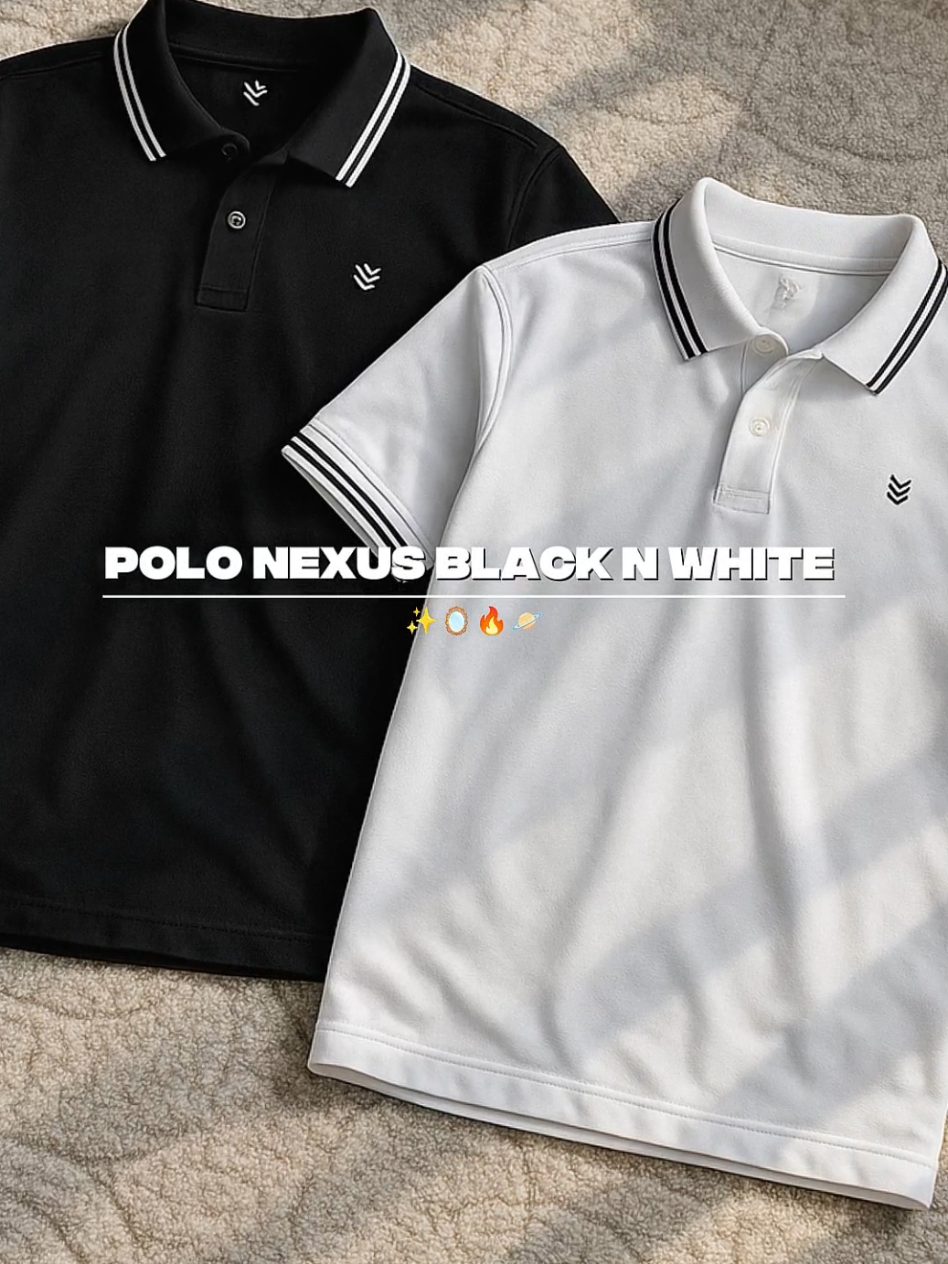 baju kaos polo nexus warna hitam dan putih, checkout / lihat-lihat dulu di keranjang kuning ☝🏻 atau kamu bisa simpan dulu video ini 🔥#bajupolo #poloshirt #polopremium #polomurah #polocasual 