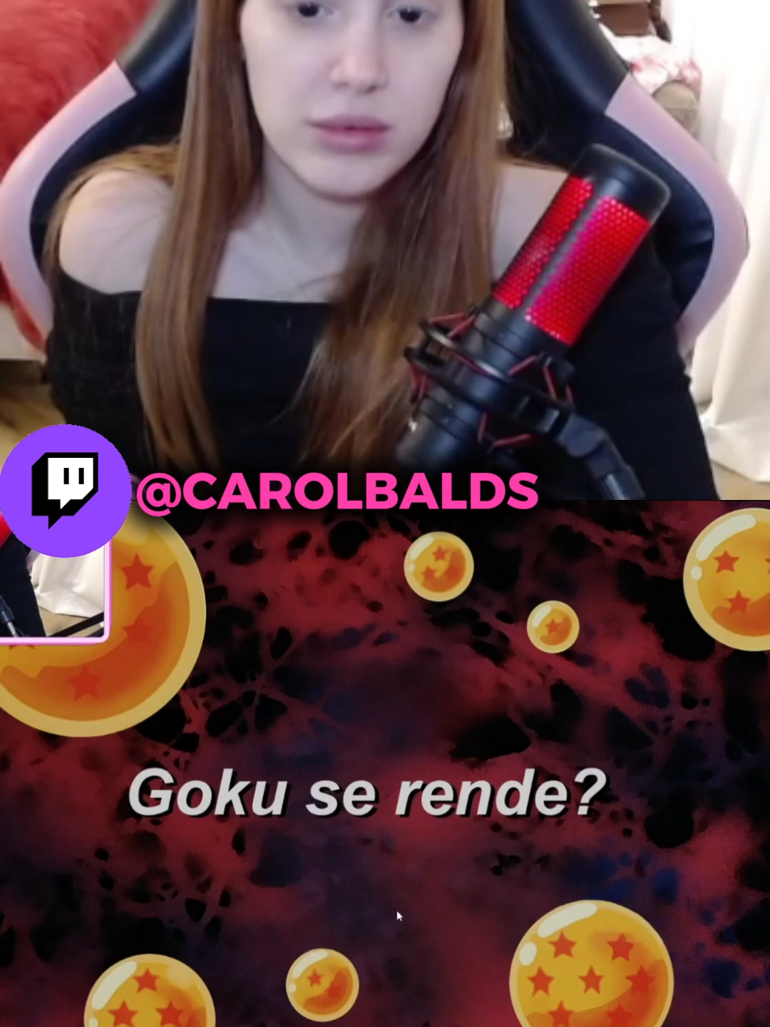 LIVE DA CAROL NA BIO >Carol Balds ASSISTINDO Dragon Ball Z#carolbalds #dragonballz #goku