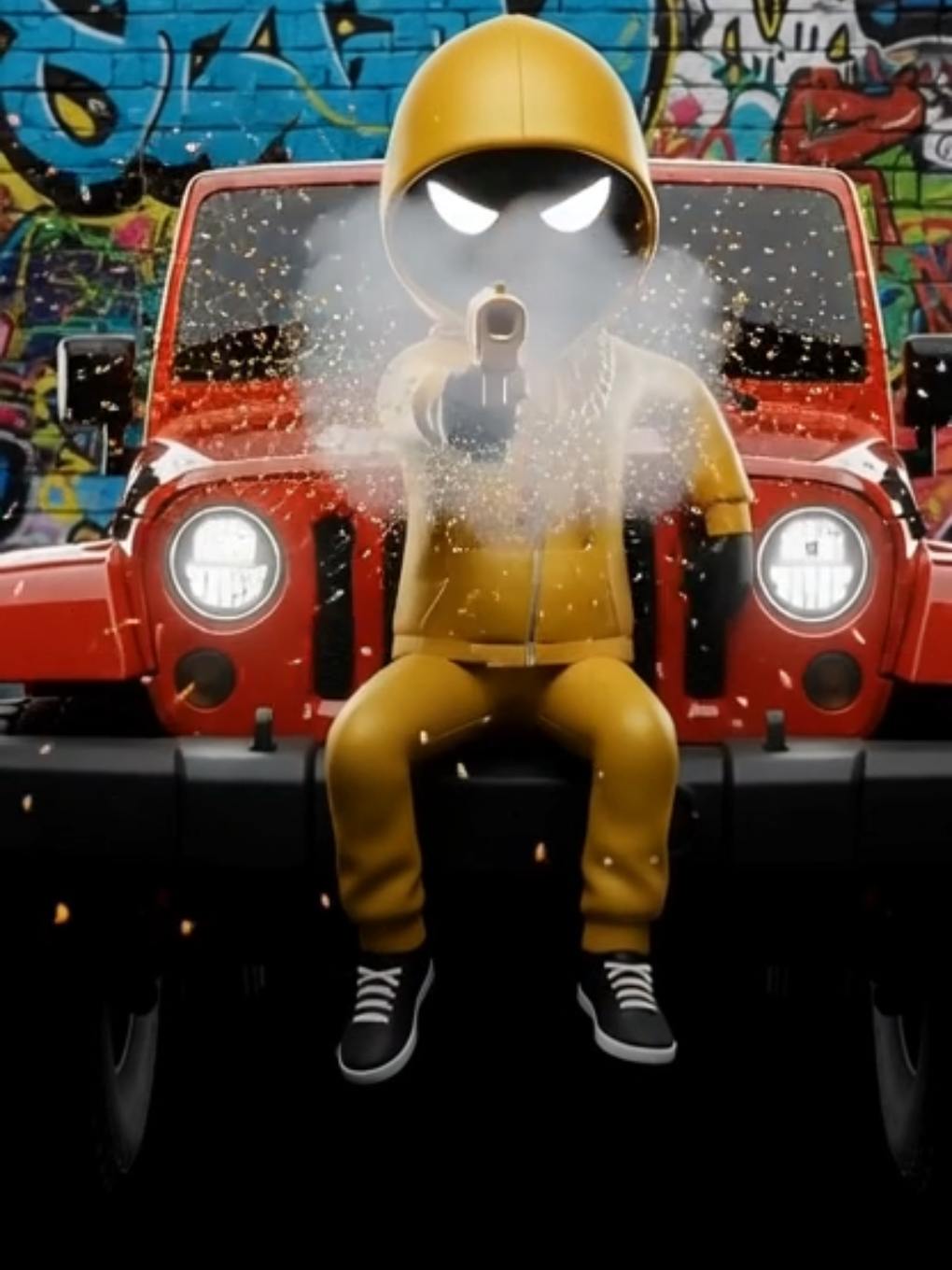 Yellow Hoodie Boy Gun Firing Live Wallpaper  #aiart #livewallpaper  #creatorsearchinsight  #klingai  #fy 