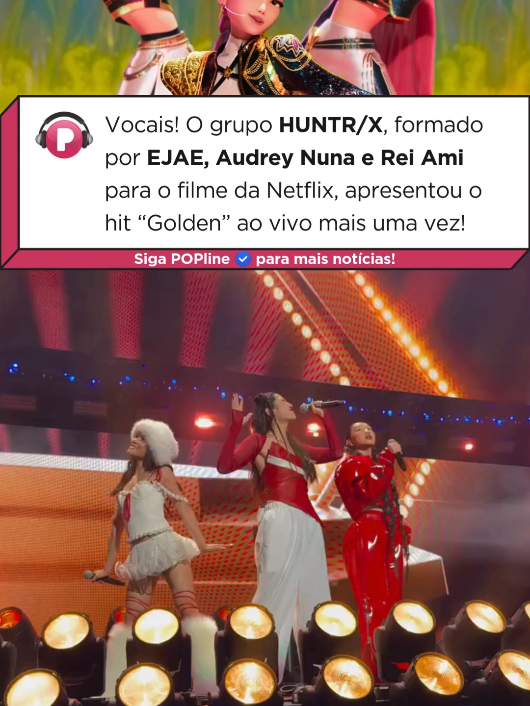 As meninas que dão vozes ao grupo HUNTR/X, do filme 