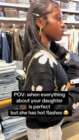 She literally has the most beautiful skin tone and texture  Beautiful hair Perfect lips and teeth The funniest and sweetest personality 🫶🏾 AND HOTFLASHES 😂 If Sierra gets hot…please get out of her way and leave her alone 😂 #fyp #hotflashes #explore #viral #momlife 