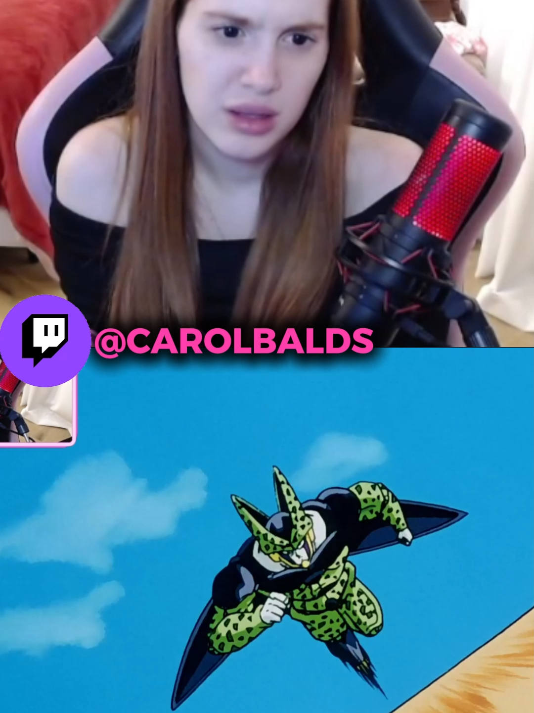 LIVE DA CAROL NA BIO >Carol Balds ASSISTINDO Dragon Ball Z#carolbalds #dragonballz #goku