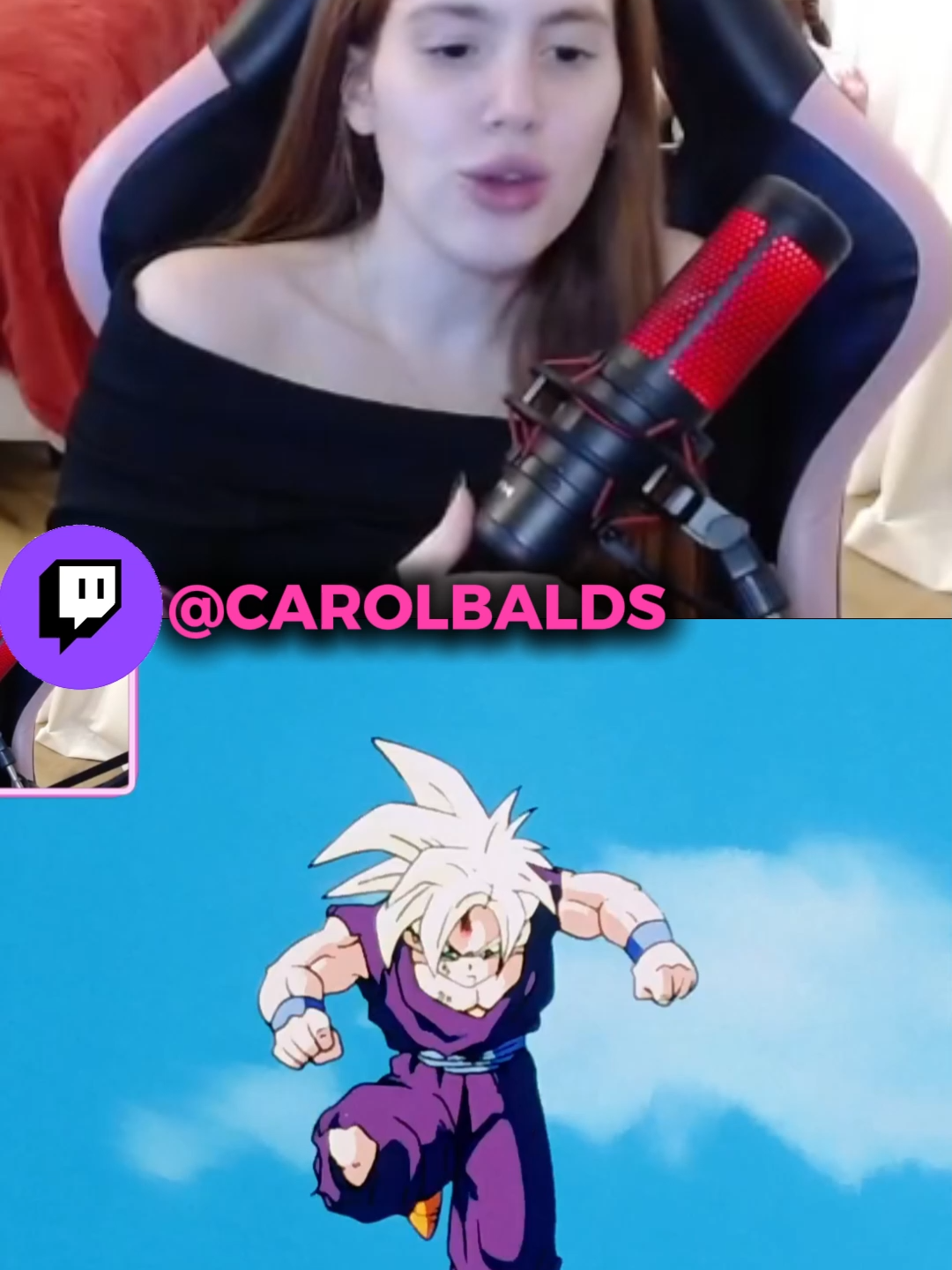 LIVE DA CAROL NA BIO >Carol Balds ASSISTINDO Dragon Ball Z#carolbalds #dragonballz #goku
