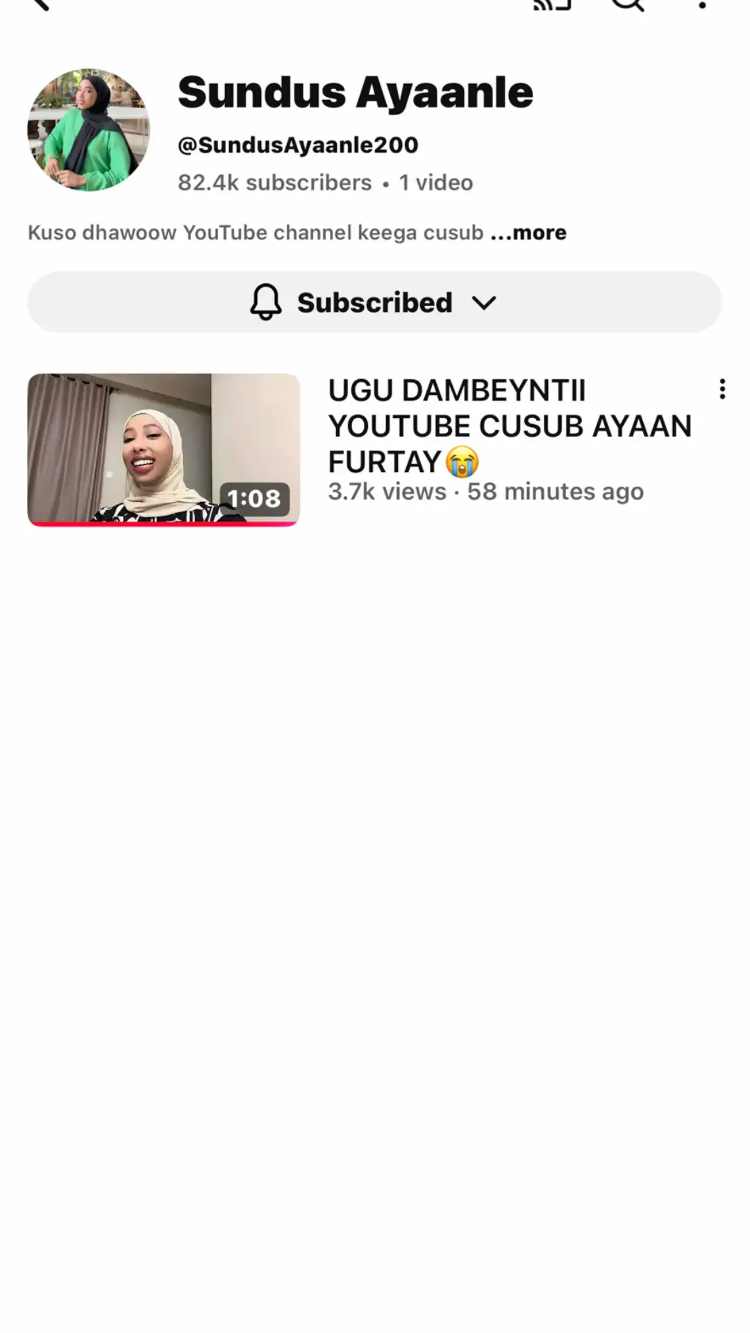 Team amira come on Waakan sundus YouTube keeda cusub subscribe usaara 💪🏻 