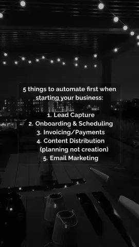 The 5 things to automate before anything else when starting your business. Follow for more ways to grow fast.