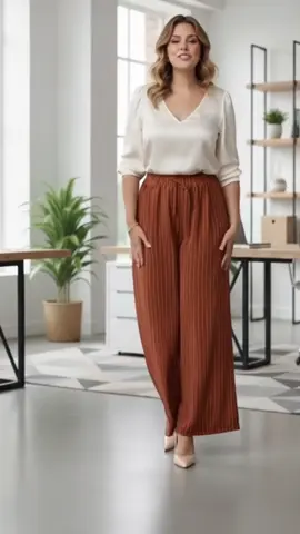 Calça pantalona plus size pra você arrasar no trabalho ou passeio. Aproveita a promoção relâmpago e garante a sua no carrinho laranja #modaplussize #calcapantalonaplus #lookplussize 