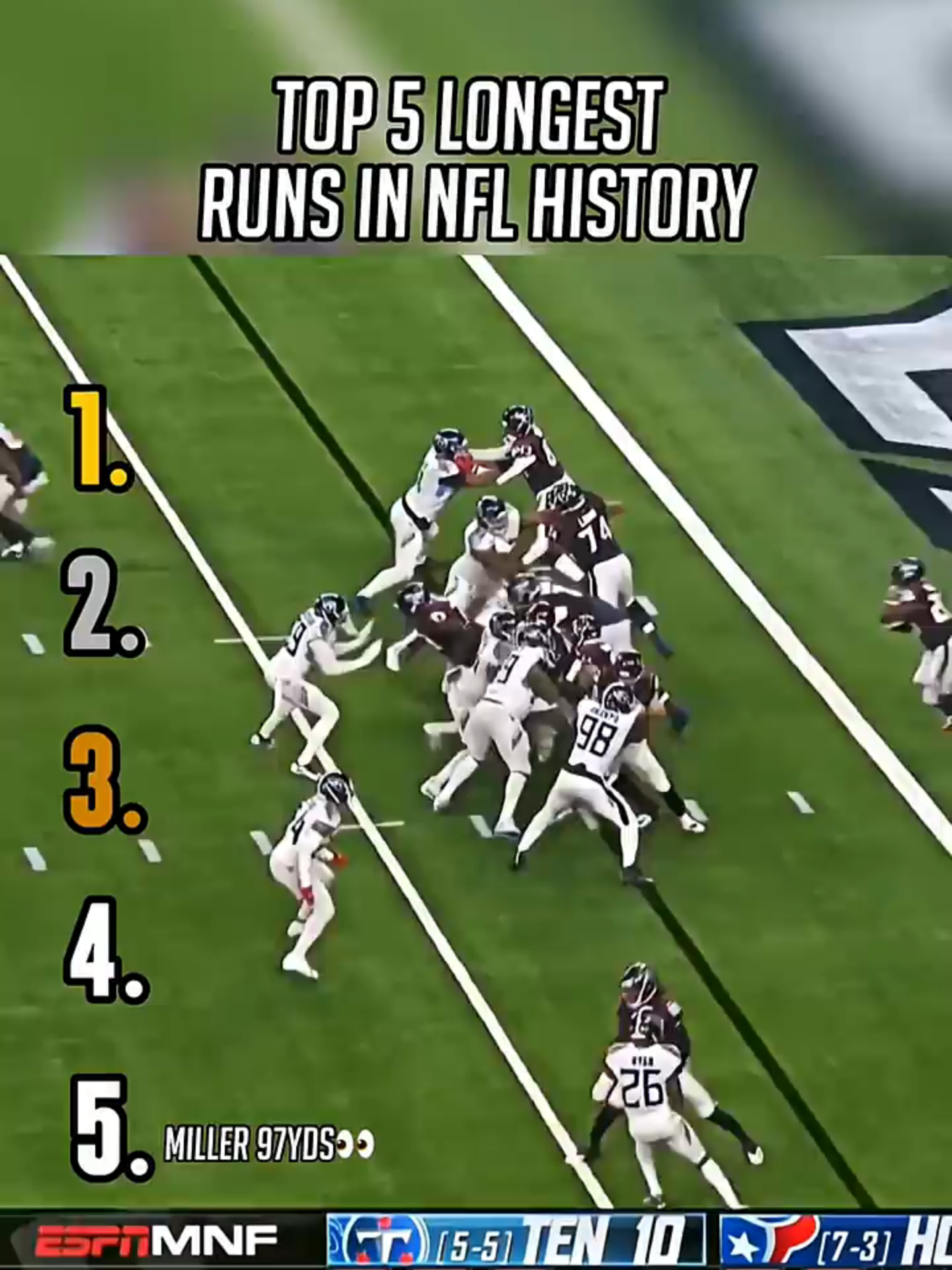 Top 5 Longest Runs in NFL History #top5 #nfl #football #NFLPlayoffs #nflplayers #nflmoments #nflfootball #longrun