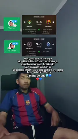 Resmi Hari ini messi memenangkan trofi ke 48 dalam karirnya. Atas kemenangan dalam pertandingan inter miami vs vancouver. Barcelona juga hari ini tetap menduduki puncak klasemen laliga atas kemenangan dalam pertandingan Real Betis Vs Barcelona dengan skor akhir 3-5 #realbetisvsbarcelona #intermiamivsvancouver #messi #barcelona #messitoday 