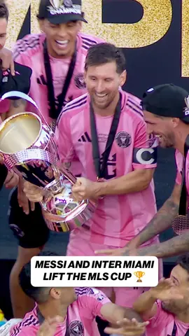 Messi lifts another championship trophy 🏆🐐 #messi #mlscup #MLS #miami #argentina 