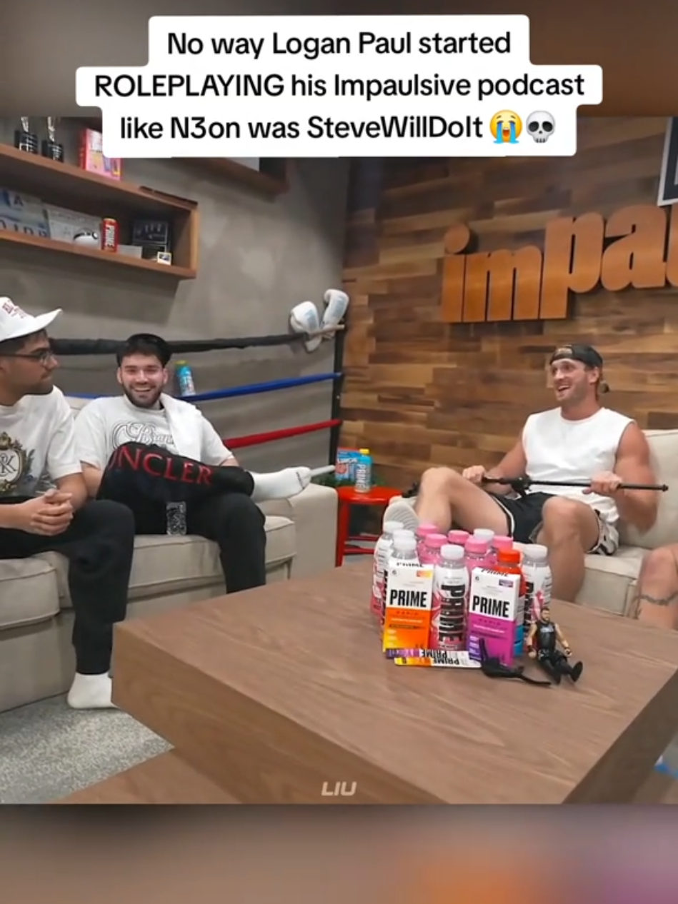 No way Logan Paul started ROLEPLAYING his Impaulsive podcast like N3on was SteveWillDoIt 😭💀 #loganpaul #n3on #stevewilldoit 