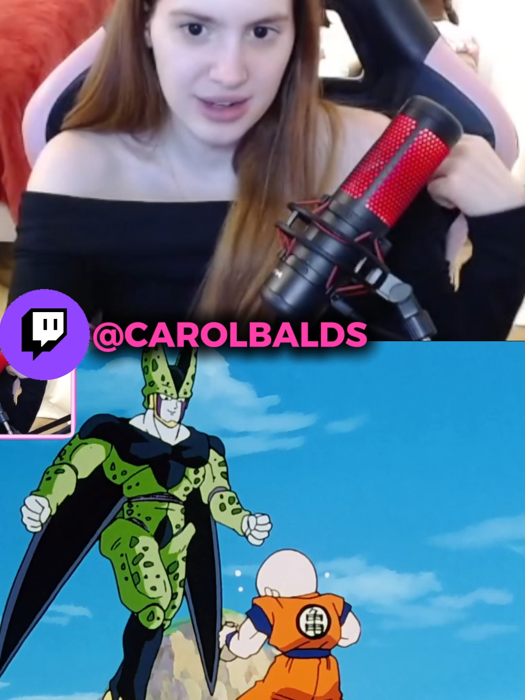 LIVE DA CAROL NA BIO >Carol Balds ASSISTINDO Dragon Ball Z#carolbalds #dragonballz #goku