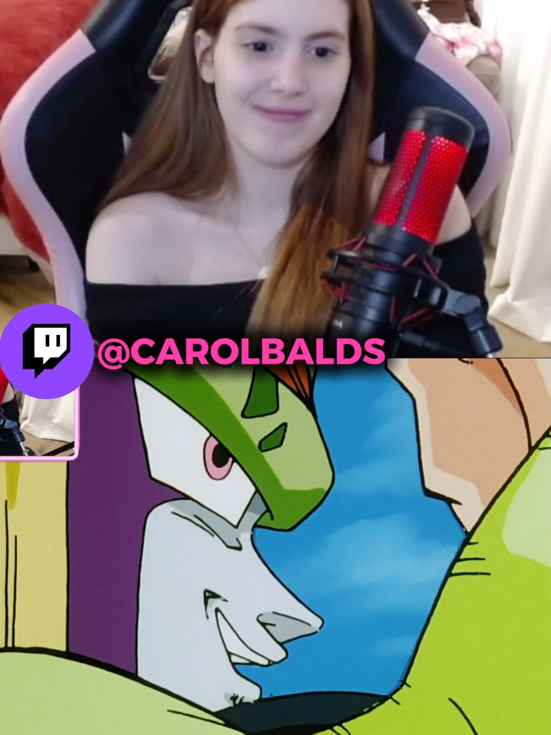 LIVE DA CAROL NA BIO >Carol Balds ASSISTINDO Dragon Ball Z#carolbalds #dragonballz #goku