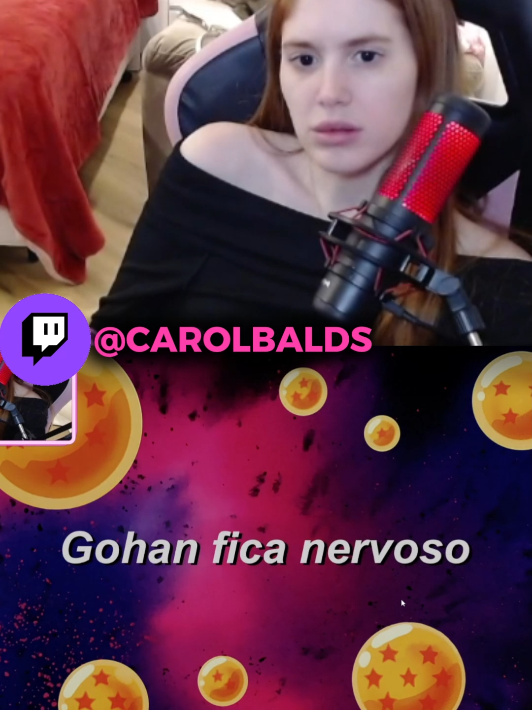 LIVE DA CAROL NA BIO >Carol Balds ASSISTINDO Dragon Ball Z#carolbalds #dragonballz #goku
