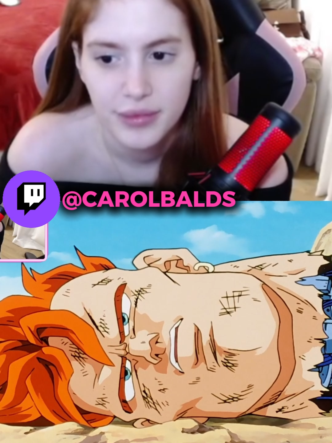 LIVE DA CAROL NA BIO >Carol Balds ASSISTINDO Dragon Ball Z#carolbalds #dragonballz #goku