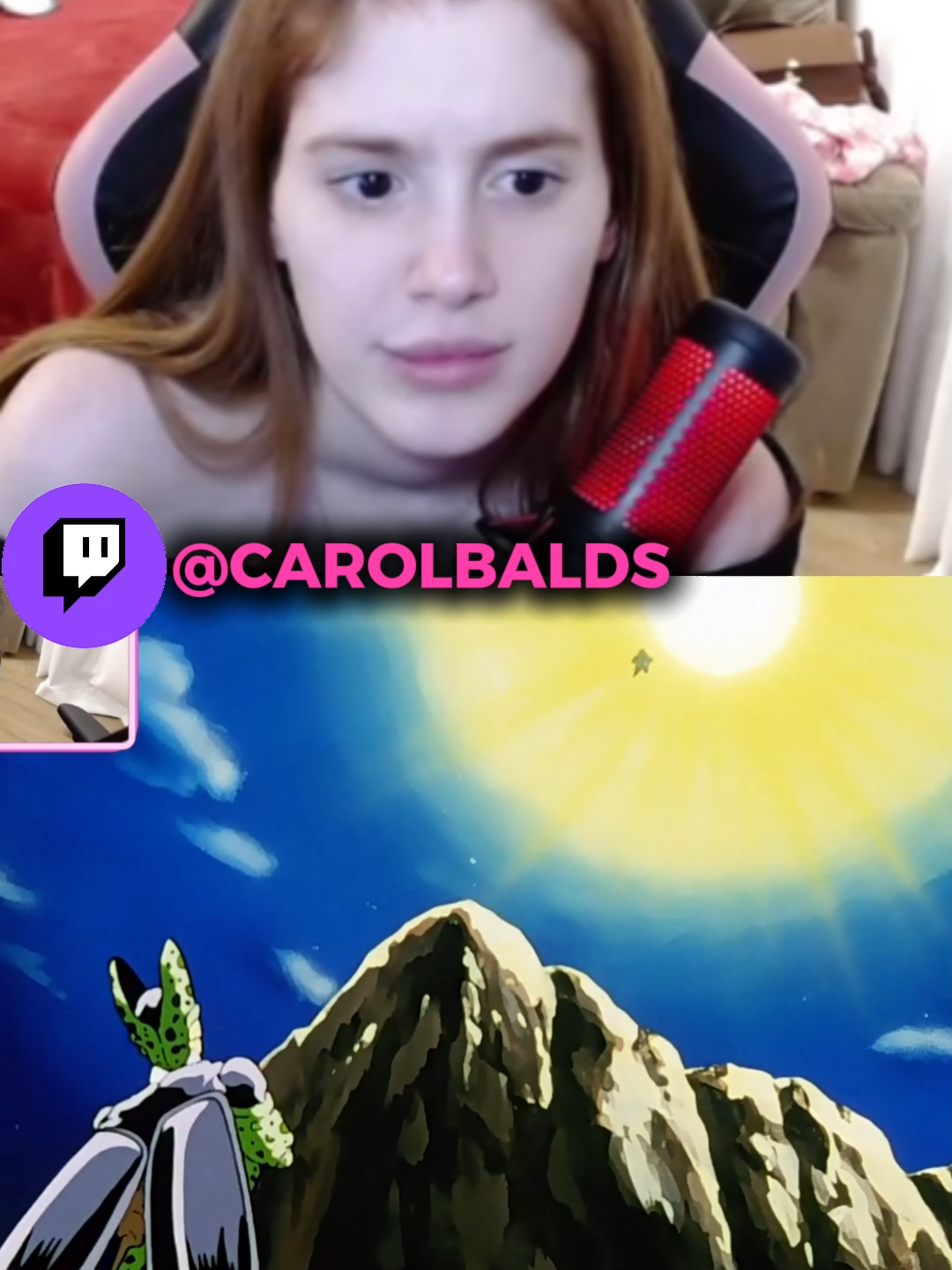 LIVE DA CAROL NA BIO >Carol Balds ASSISTINDO Dragon Ball Z#carolbalds #dragonballz #goku