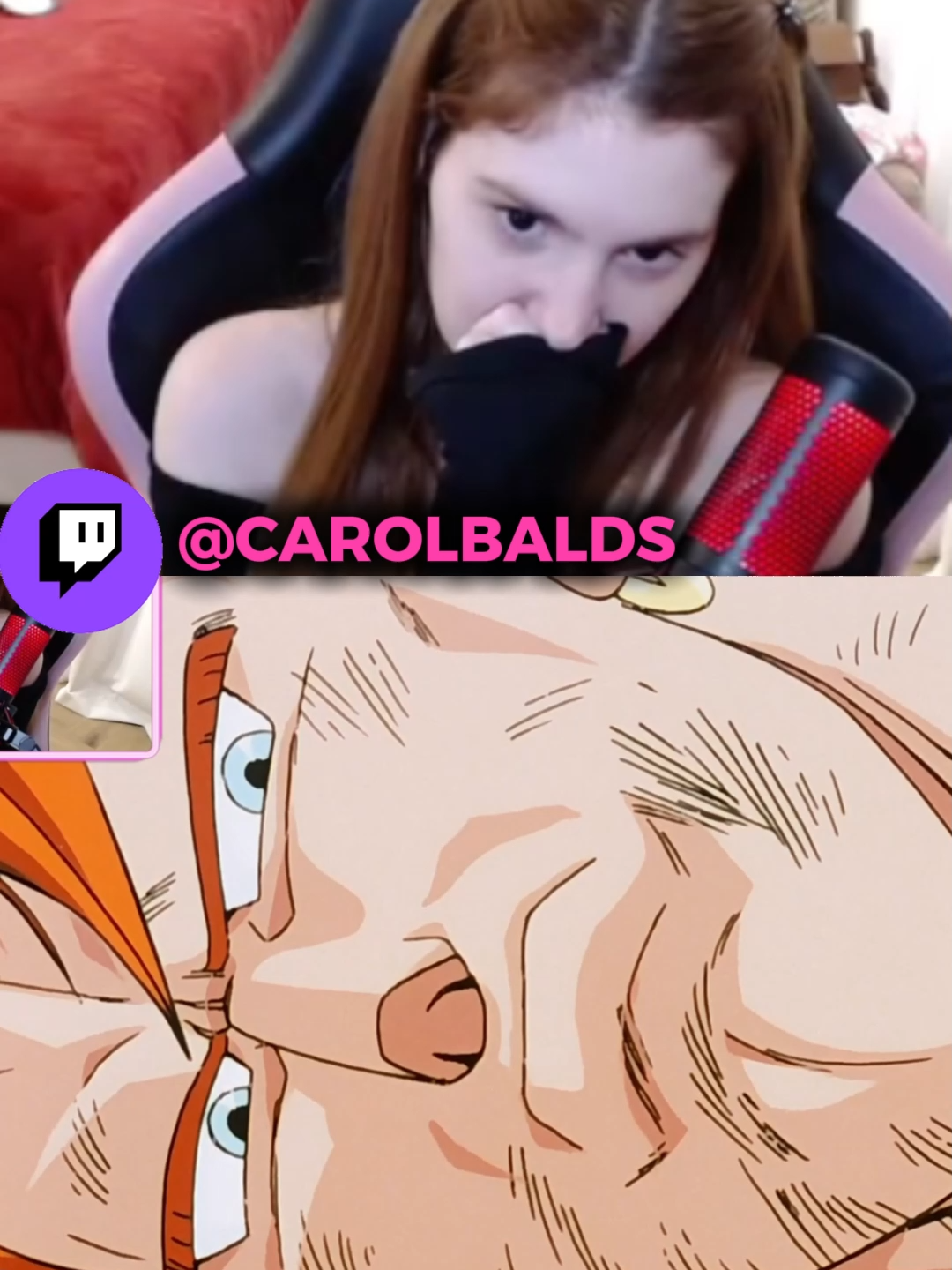 CAROL REAGINDO AO GOHAN SSJ2 #carolbalds #dragonballz #goku