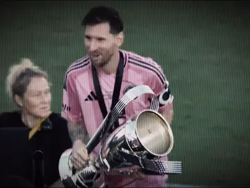 He didn't go to a ready-made club. He didn't go to a big club. He didn't go to a league with billions in funding. He went to a small club, lifted them from the bottom, and now he's won them their first league title in history. He's King Messi  🐐❤️. #fyp #viral #messi #intermiami 