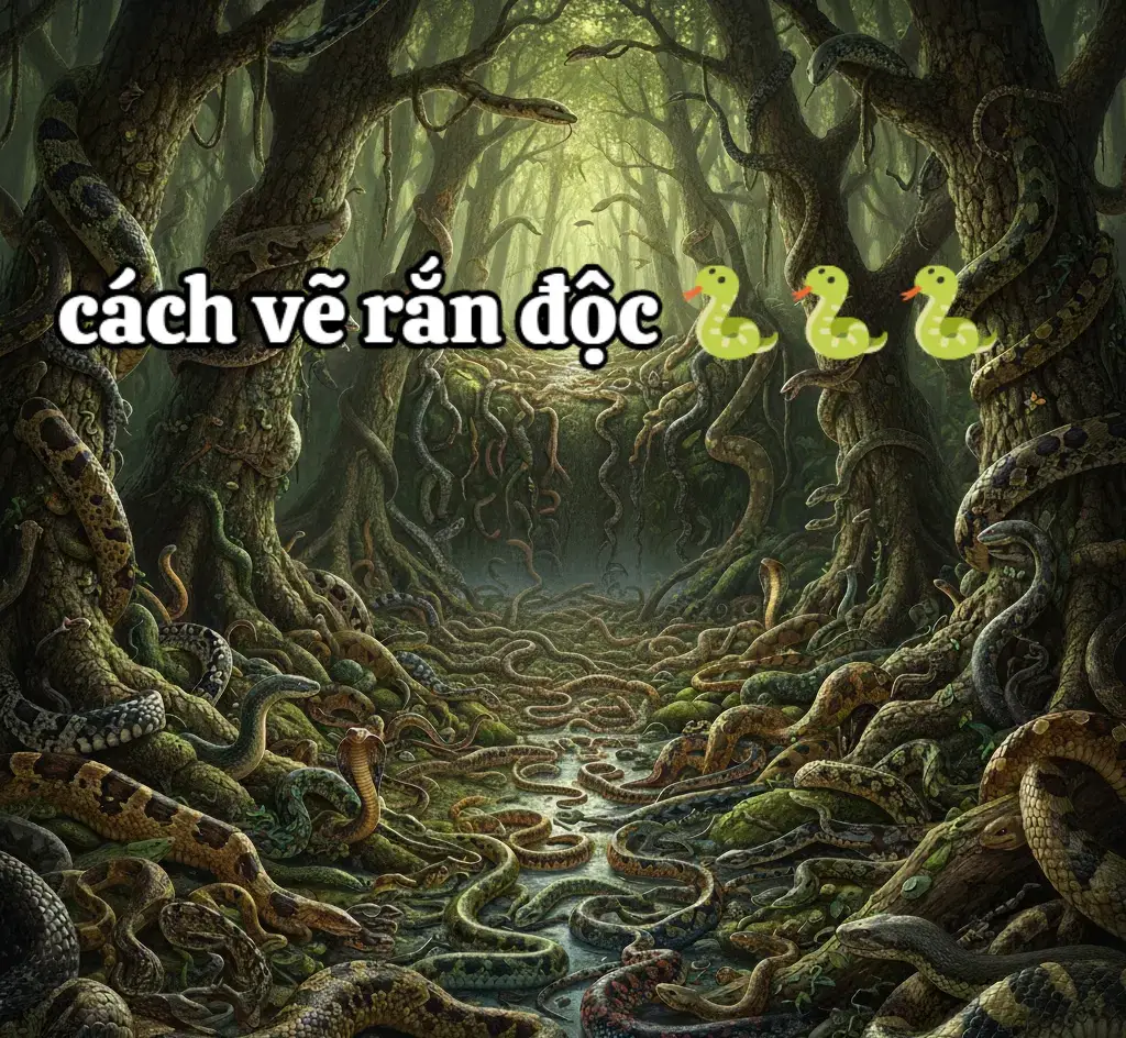 Cách vẽ rắn độc 🐍🐍🐍  #xuhuong 