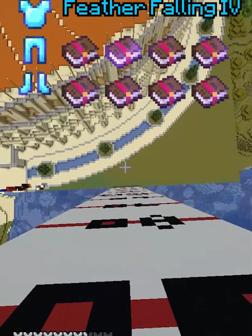 Protection armor on fall damage #Minecraft #minecrafttutorial 