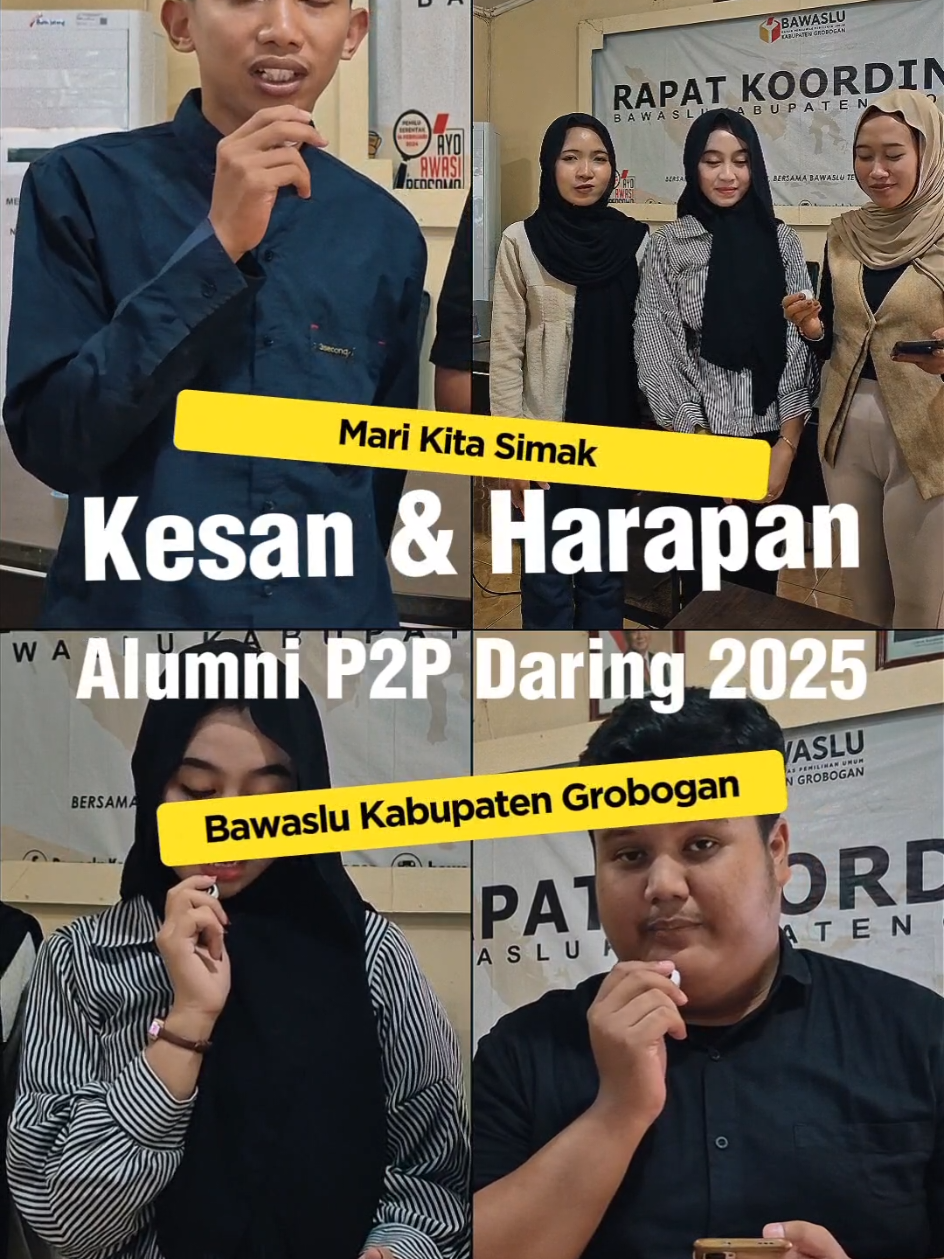 #sahabatbawaslu  P2P Daring 2025 tidak sekadar belajar, tapi perjalanan yang membuka sudut pandang baru tentang pengawasan partisipatif. Semoga ilmu yang didapat menjadi pijakan untuk terus berkontribusi menjaga demokrasi.  yuk simak dan ikuti terus sosial media #bawaslukabupatengrobogan  #ayomengawasi  #fypシ゚viral #fyppppppppppppppppppppppp 