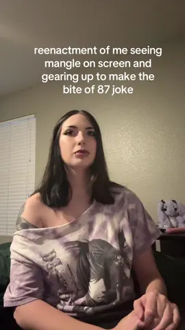 (edit below) mangle my beloved… <\3 #fnaf #fivenightsatfreddys #fnafmovie #fnaf2 (edit: guys i know it wasn’t actually the bite of 87 i just like quoting mark and making ppl laugh 🥀🥀🥀)