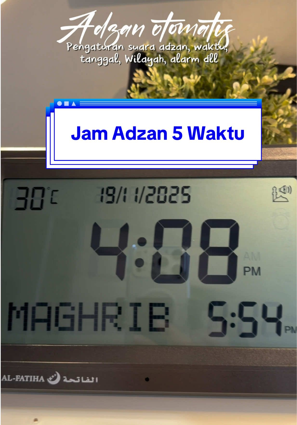 Jam adzan otomatis yang bunyi setiap waktu sholat 🙏🏻  #jamadzan #adzan #jamsholatdigital #jamdigital #sholat5waktu 