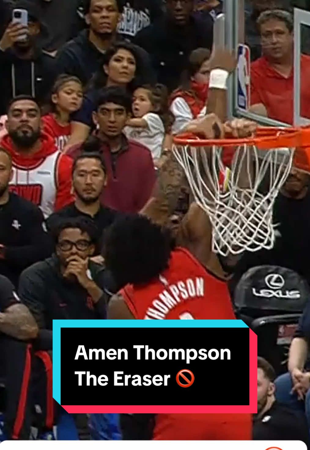 Denied by Amen Thompson 🚫 #NBA #NBAHighlights #Block #AmenThompson 