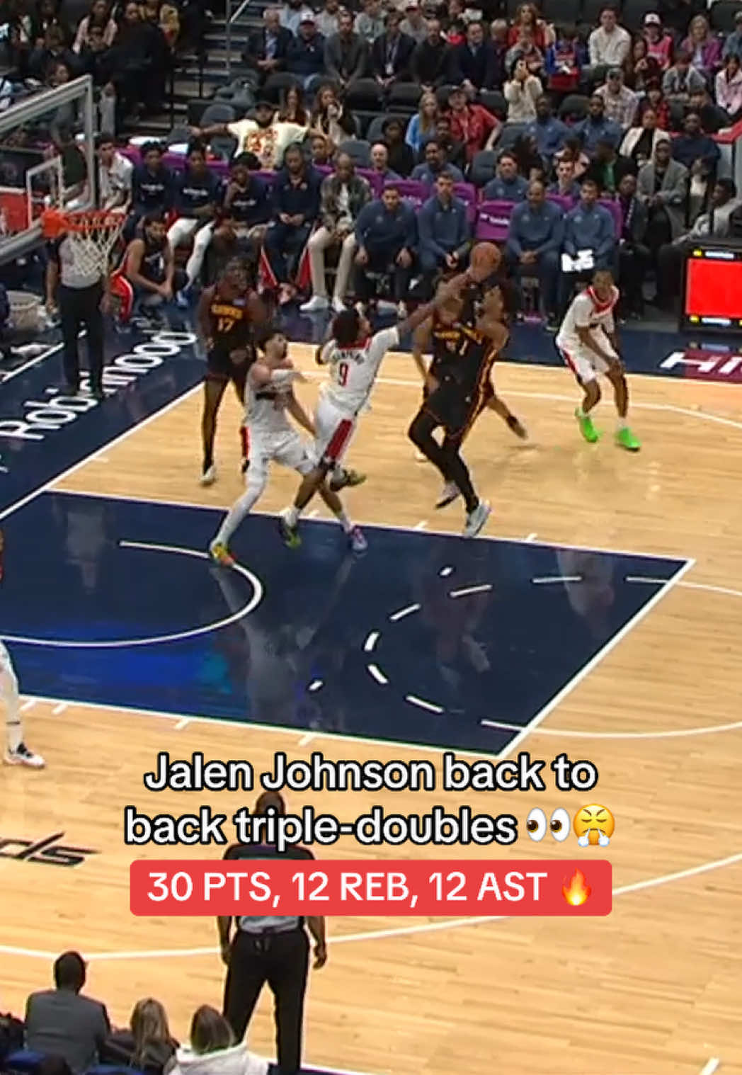 LET HIM COOK 🗣️ #NBA #basketball #jalenjohnson #hoops #hawks 