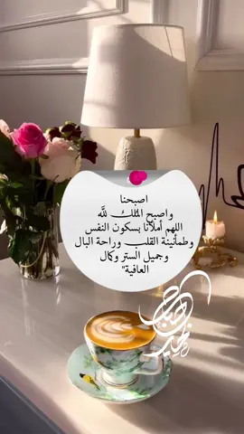 اصبحنا  واصبح المُلك لله اللهم أملأنا بسكون النفس  وطمأنينة القلب وراحة البال  وجميل الستر وكمال  العافية