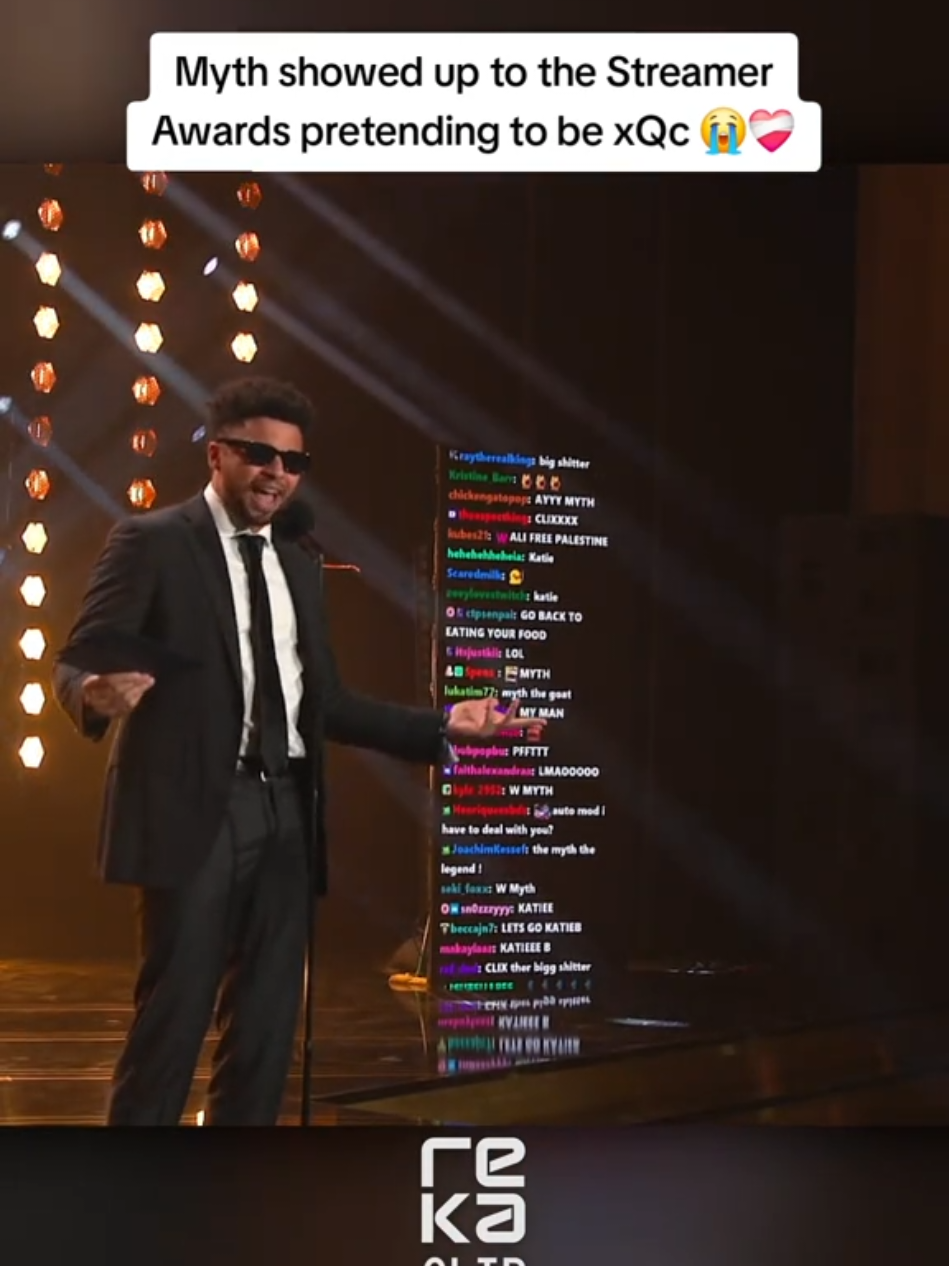 Myth showed up to the Streamer Awards pretending to be xQc 😭❤️‍🩹 #myth #xqc #streamerawards 