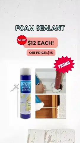 Foam Sealant - INSTOCK! Promo: $12 Each!  Seal gaps and improve insulation with our versatile foam sealant. Its expanding formula provides a durable, airtight barrier to enhance energy efficiency and reduce drafts. Size: 750ml FREE DELIVERY NATIONWIDE for all purchases of $30 and above from us! Message us at +673 8623969 to get yours now! ✉