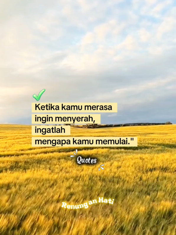 ketika kamu ingin menyerah ingatlah mengapa kamu memulai ini semua #qoutesoftheday #renunganhati #quotestory 