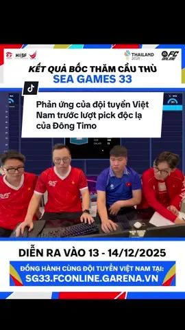 Phản ứng của đội tuyển Việt Nam trước lượt pick độc lạ của Đông Timo #DjokovicFCO #SieuSaoSangTaoFCO #FCOnline #BacThayReviewFConline #SG33FCO 