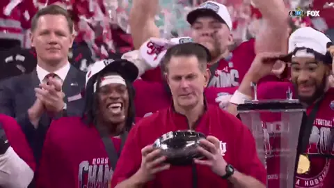CURT CIGNETTI AND INDIANA LIFT THE BIG TEN CHAMPIONSHIP TROPHY 🏆 #college #football #CollegeFootball #indianahoosiers #indianafootball 